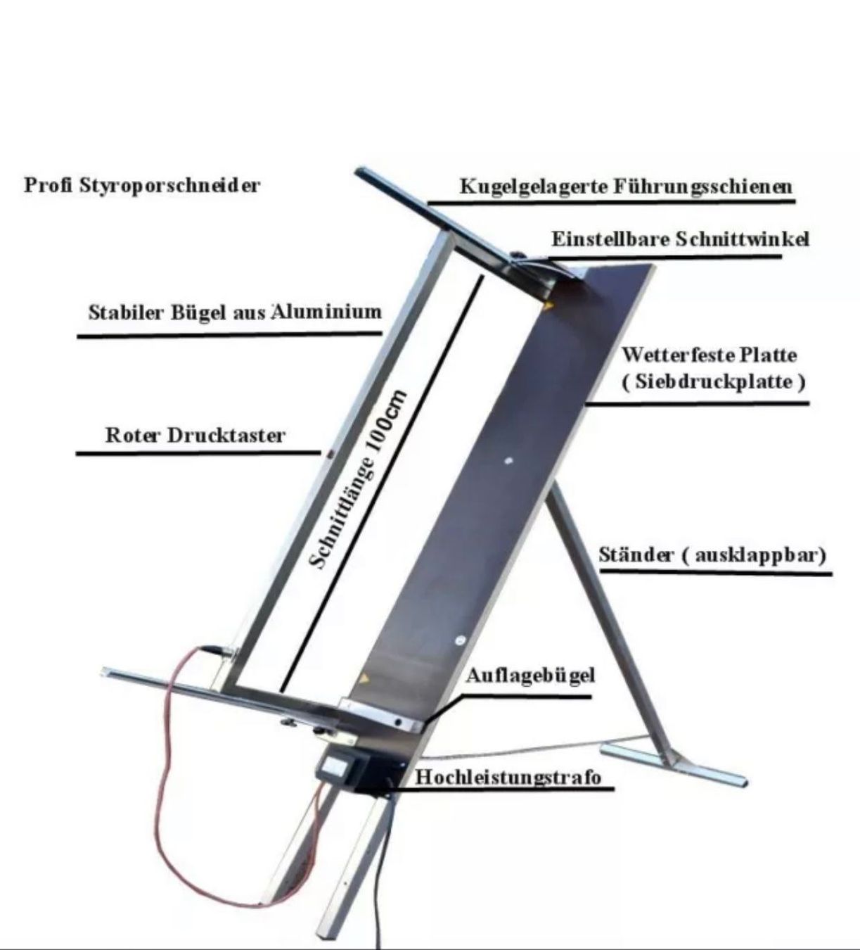 Tutte le macchine: Styroporschneidegerät 102 cm Gr.S Styrop – Nuovo e nell'imballaggio originale da Amriswil venduto da JaJa-Express