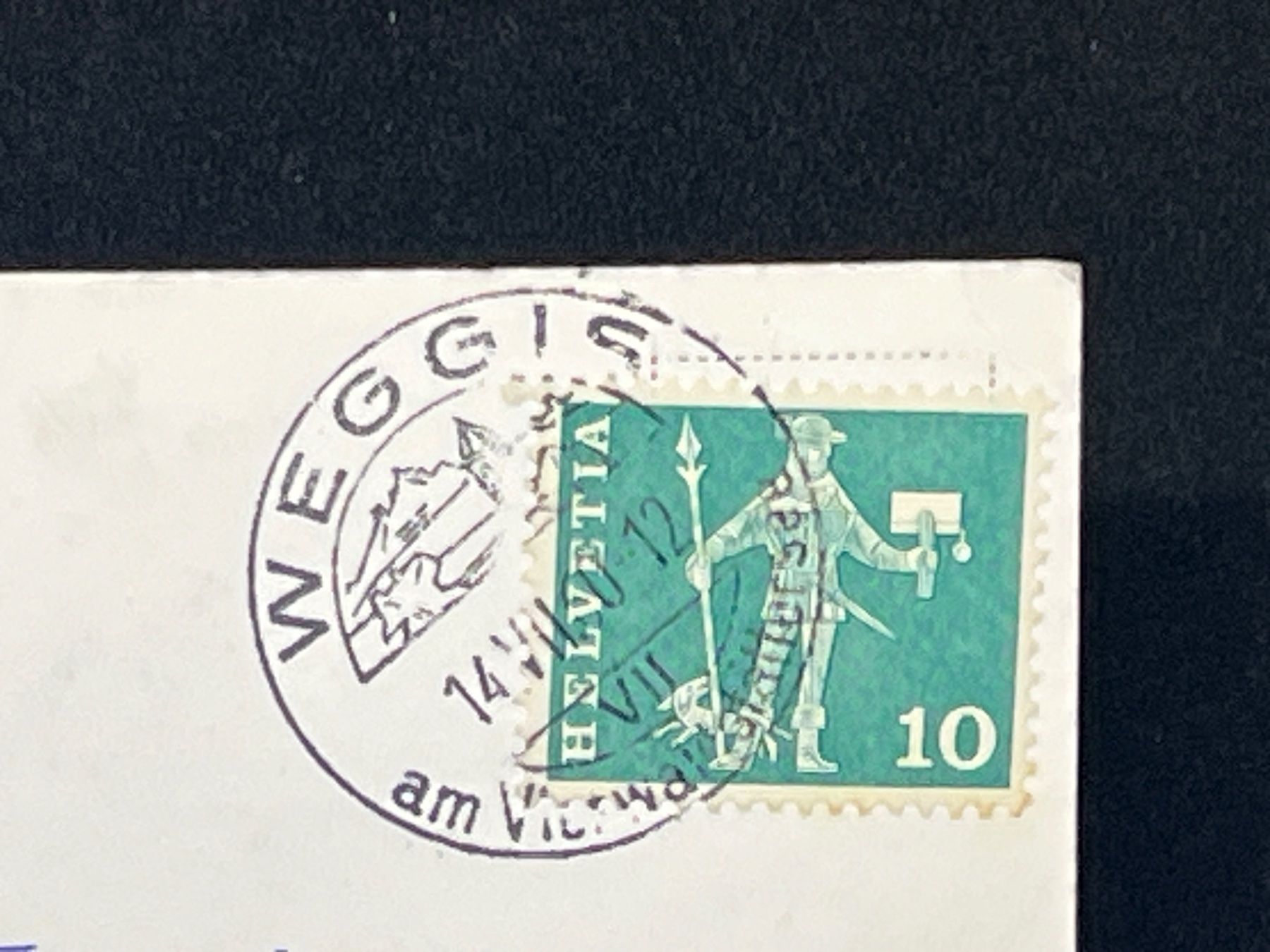 Cartoline postali: Weggis mit Alpen – Usato da Widnau venduto da Brusi9 1