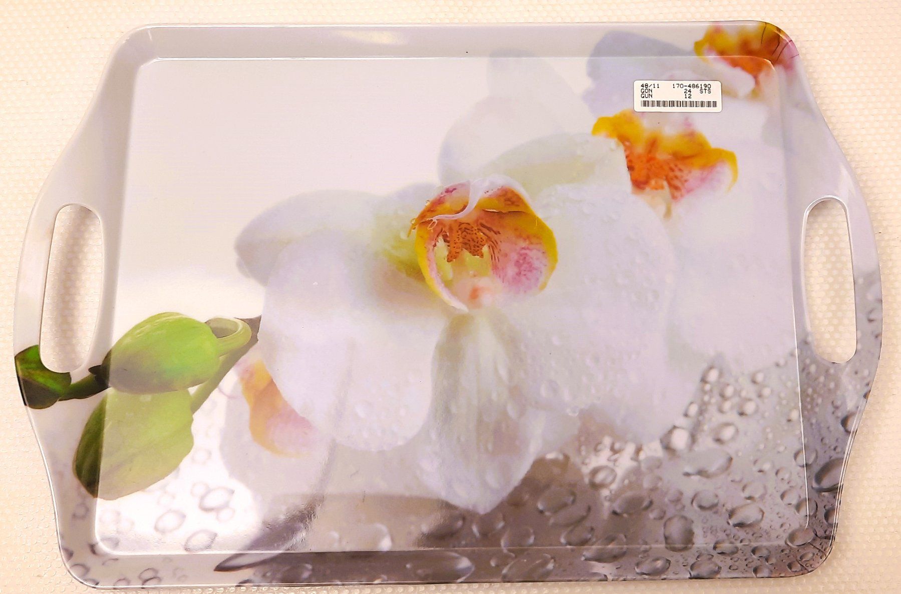 Piatti di portata: 3 STK Servier Tablett EXELLENT HOUSWARE mit Orchideenmotiven – Nuovo (secondo la descrizione) da Kleindöttingen venduto da Loorev 1