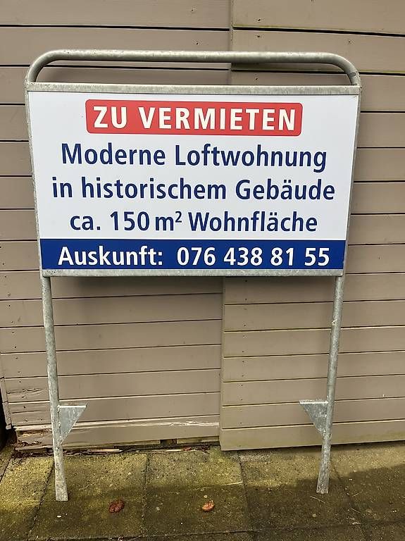 Schilder: Werbeschild Edelstahl rostfrei  – Gebraucht aus Bottighofen von Blueseal