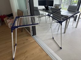 Wäschetrockner Leifheit zusammenklappbar blau weiss