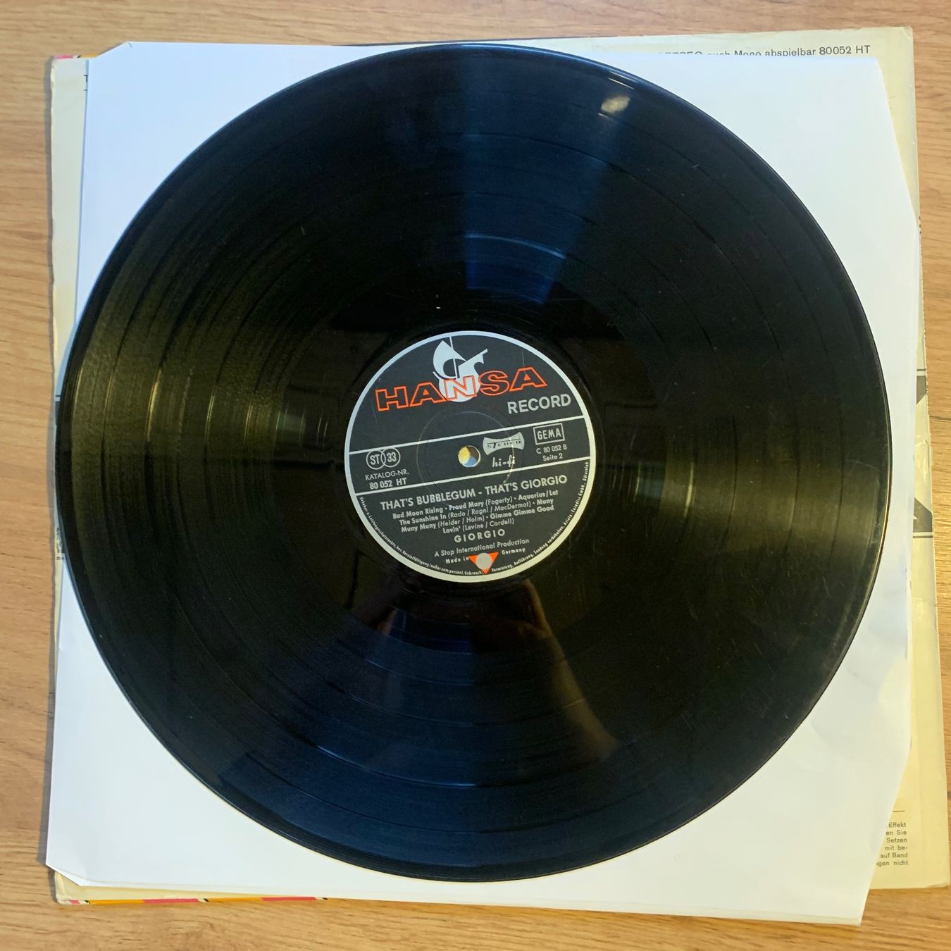 Dischi in vinile: GIORGIO - THAT'S BUBBLEGUM..OG GER 1969...VG-/VG+ – Usato da Gals venduto da Diskopatshop 2