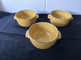 3 Vintage Suppenschüsseln Senfgelb Rössler