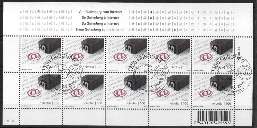 Tutti i francobolli: 2009, Kleinbogen Gutenberg Nr.1311 mit ET-ʘ – Nuovo (secondo la descrizione) da Nuglar venduto da Stamp88