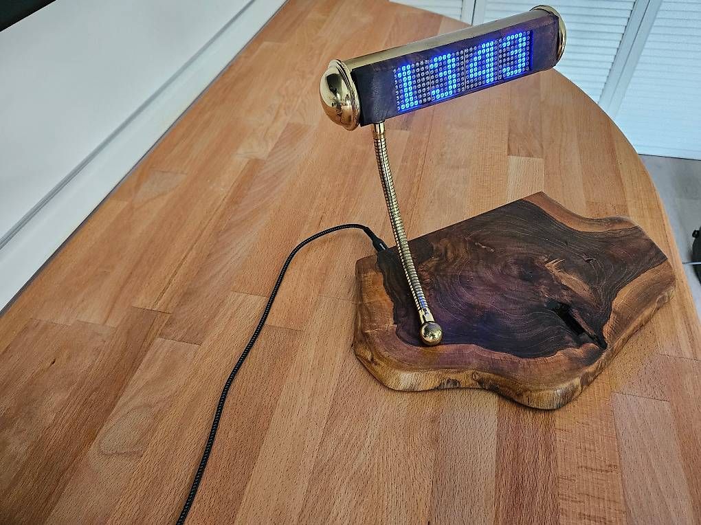 Lampade: LOGO-CLOCK - rustikale, analog-digitale Uhr aus Holz/Messing – Usato da Unterwasser venduto da mic_n5hh 3