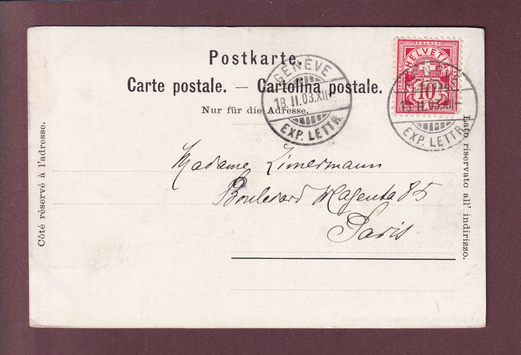 Cartoline postali: GENEVE - La jetée en hiver - 1903 – Usato da Pully venduto da nicecards 1