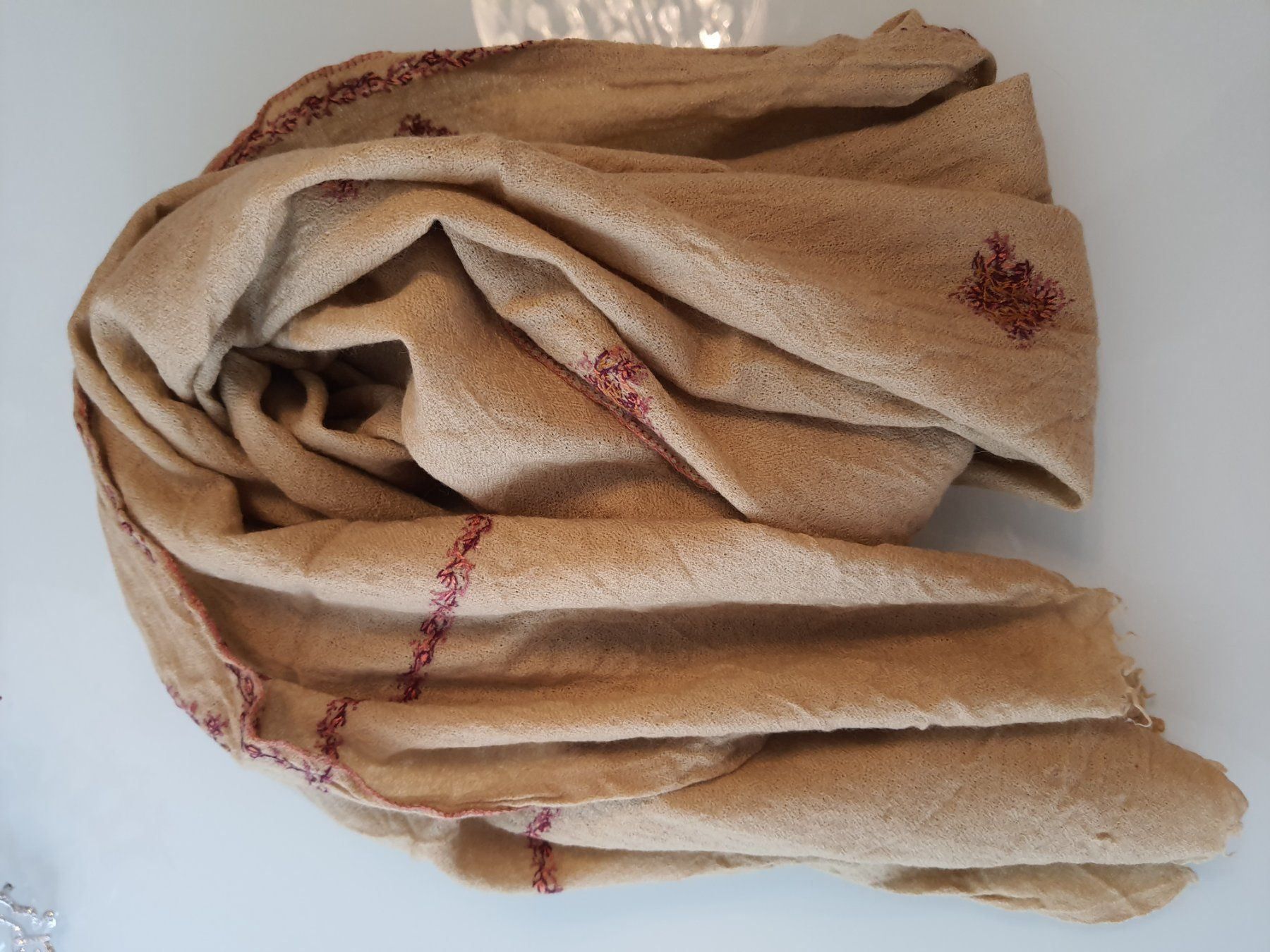Foulards, Tücher & Schals: Schal Baumwolle bestickt in Handarbeit – Neu (gemäss Beschreibung) aus Zollikerberg von Sell-Buy-it 2