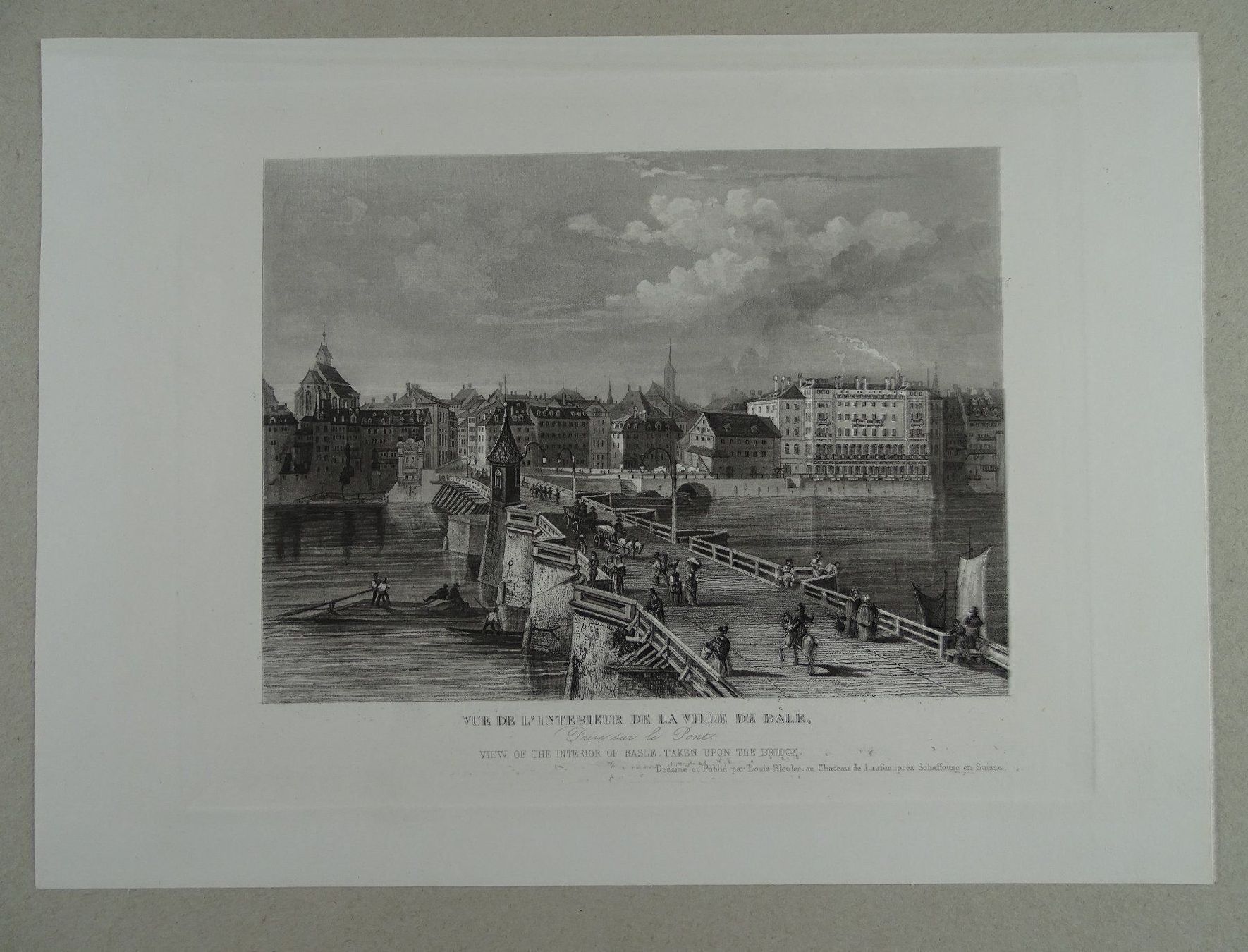 Stiche: BASEL, AQUATINTA 1843 – Gebraucht aus Grüningen von Kartensammler 1