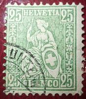 Sitzende Helvetia Nr. 49 Faserpapier Kat. 150.-