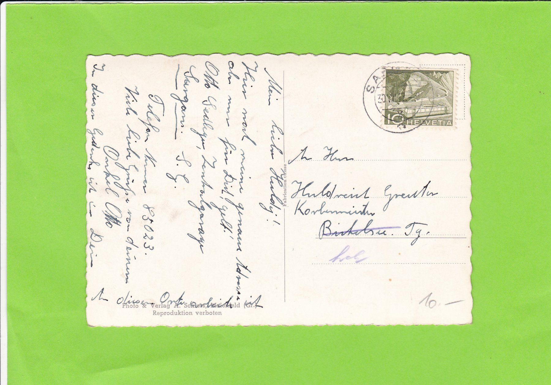 Cartoline postali: Maienfeld – Usato da St. Peterzell venduto da neckertal 1