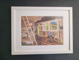 BLÄSS UND ZITA BILD HINTER PASSEPARTOUT MIT RAHMEN