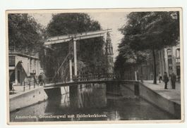 Ansichtskarte Amsterdam Groenburgwal m. Zuiderkerktoren 1938