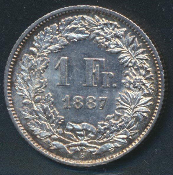Tutti le monete: 1 Fr. 1887 unz – Usato da Roggwil BE venduto da Stampdealer3