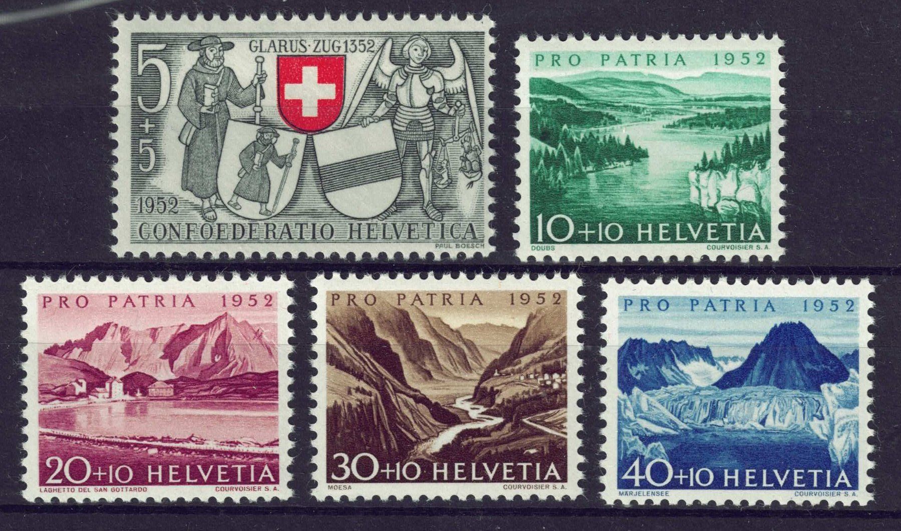Alle Briefmarken: Pro Patria, 1952, postfrisch ** – Neu (gemäss Beschreibung) aus Lupfig von lubor