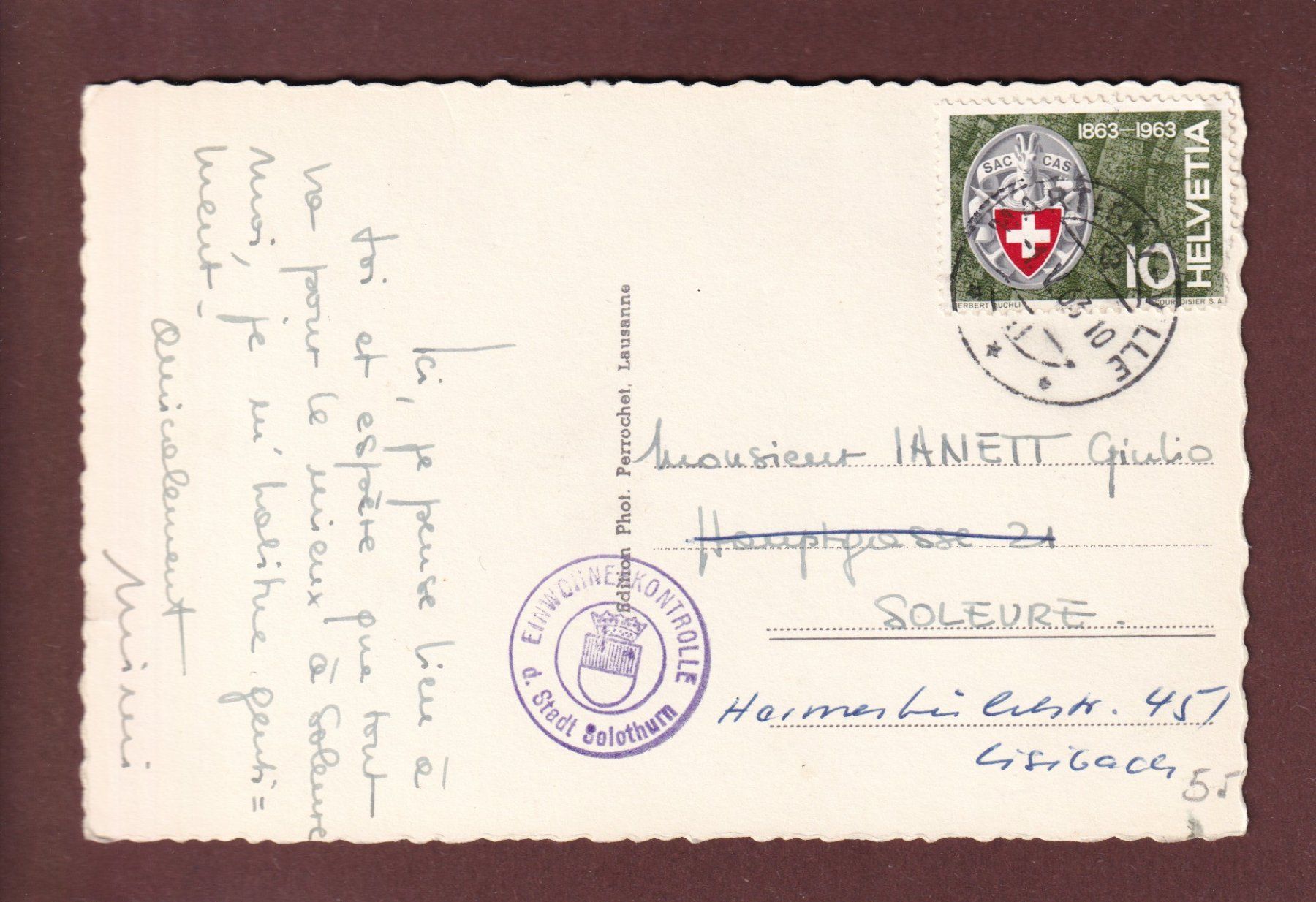 Ansichtskarten: MARTIGNY - 1963 – Gebraucht aus Pully von nicecards 1