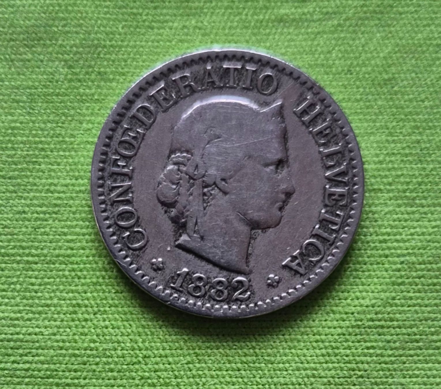 Tutti le monete: Pièce 10 centimes 1882, Confédération Helvétique – Usato da Fortunau (Ayent) venduto da le.baron