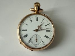 14 Karat Gold Taschenuhr läuft