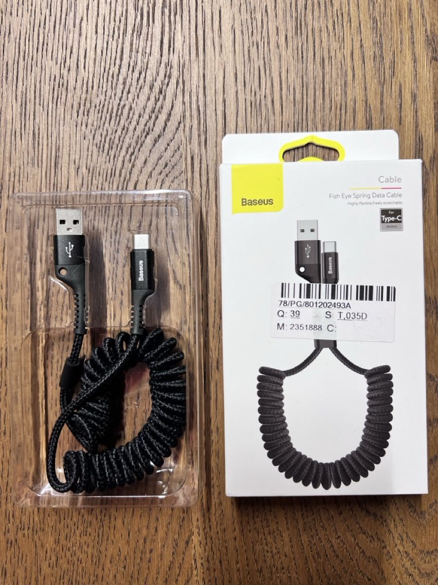 Baseus Cavi: Cavo a spirale Baseus USB/Type-C, nuovo – Nuovo e nell'imballaggio originale da Sorengo venduto da LaVale