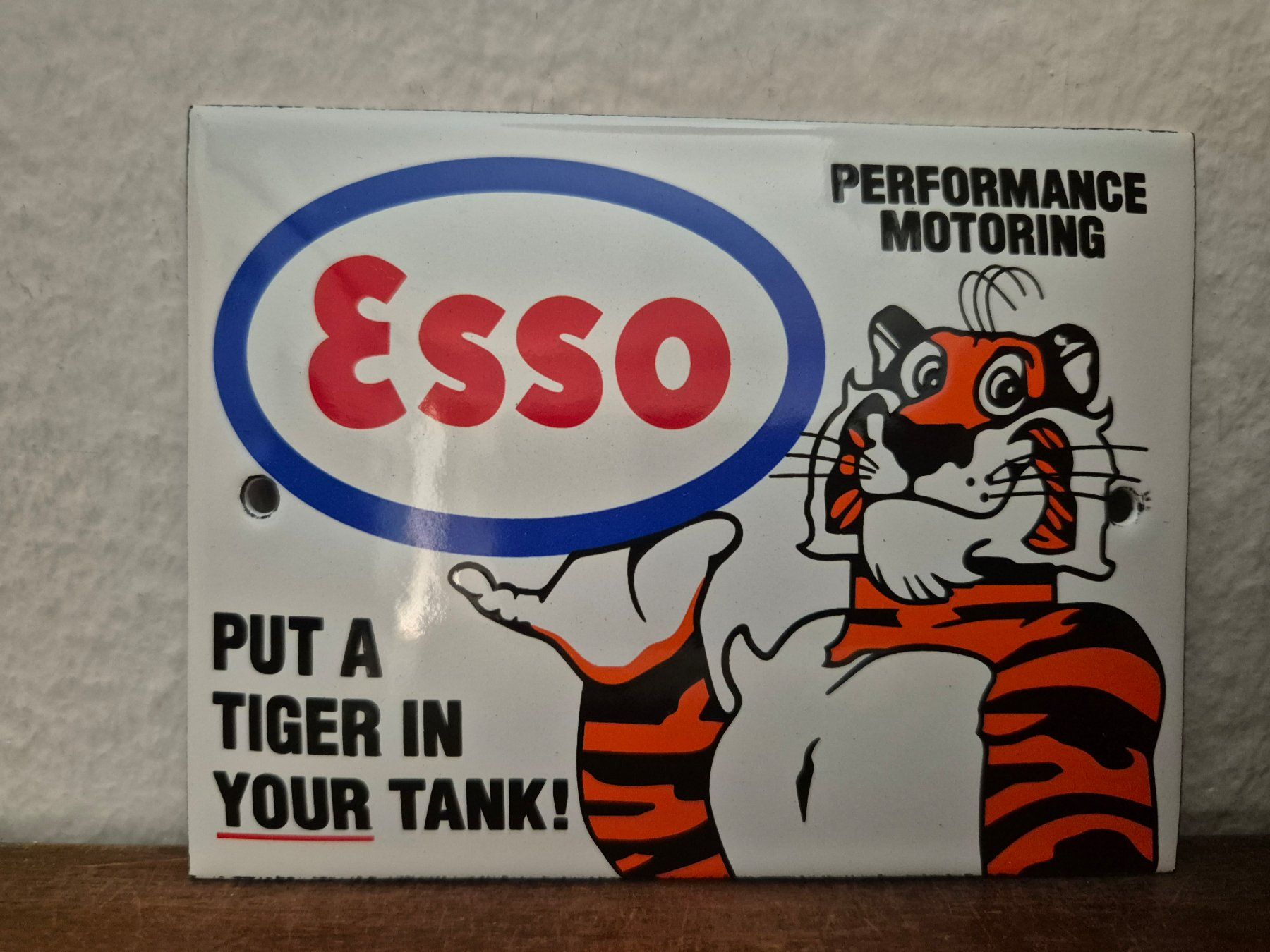 Esso Insegne: Emailschild Esso Tiger Tanksäule Garage Logo Emaille Schild – Nuovo (secondo la descrizione) da Schaffhausen venduto da pfanis09 1