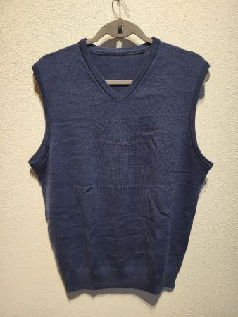MÄRZ - 100% Laine Vierge, Gilet Bleu Nuit, Taille 50