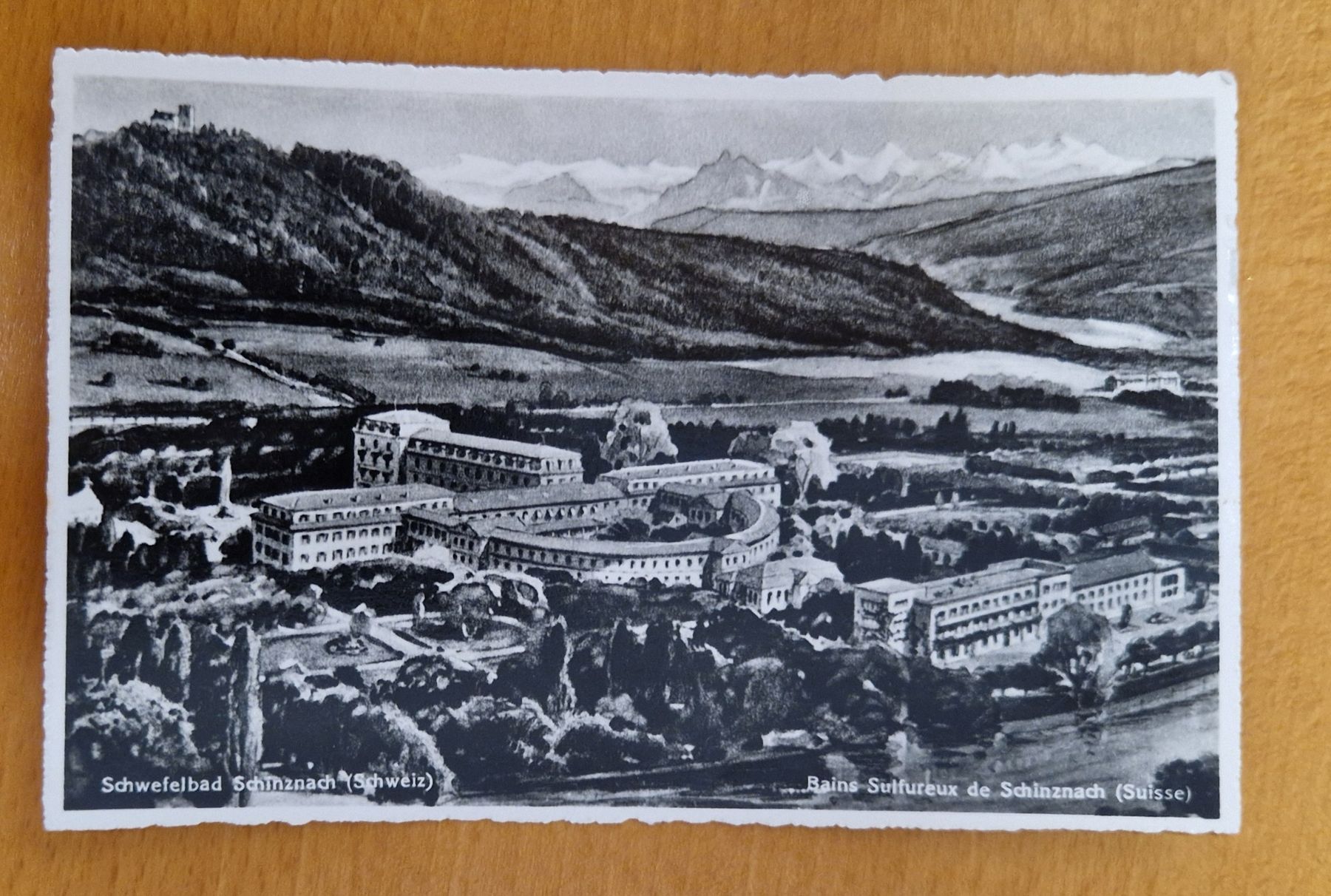 Ansichtskarten: Bad Schinznach, Bahnpoststempel Aarau 1937 – Gebraucht aus Ebikon von Donar50