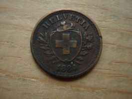 (B) 1 Rappen 1884