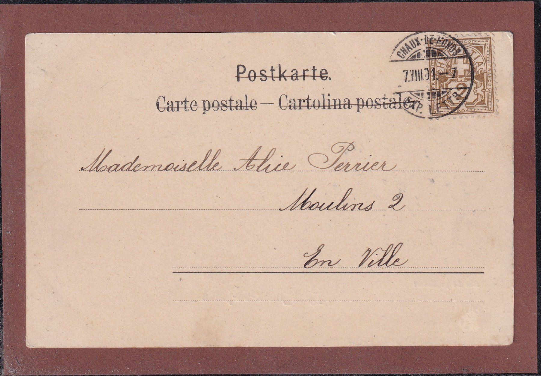 Cartoline postali: Tram - La Chaux de Fonds - 1901 – Usato da Orvin venduto da Pyaeschli 1