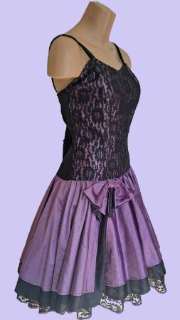 Vintage Cocktailkleid Abendkleid lila Spitze Partykleid