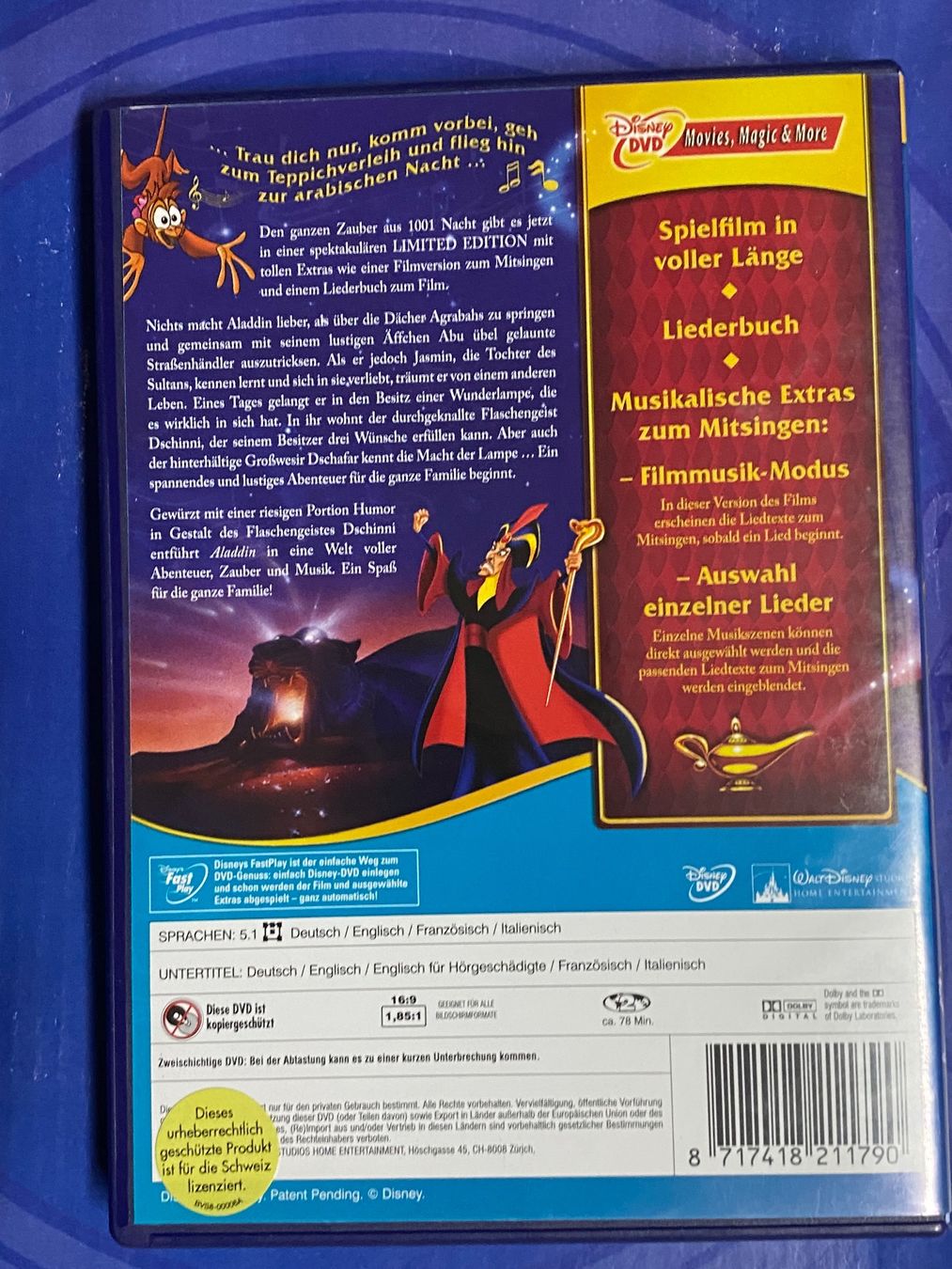 Tutti i DVDs: Aladdin [Limited Edition] – Usato da Muri b. Bern venduto da AdidasCollector 1