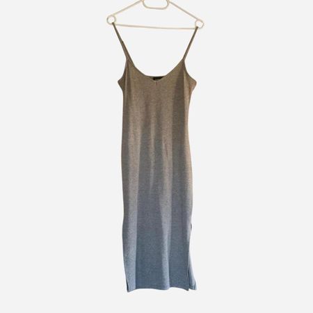 Graues Jersey Maxikleid mit Spaghettiträger Even&Odd