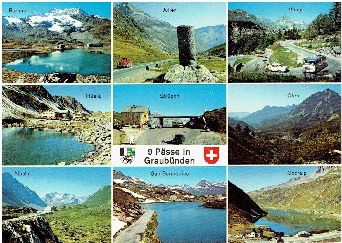 Cartoline postali: 9 Pässe in Graubünden – Usato da Flims - Dorf venduto da Stagediver