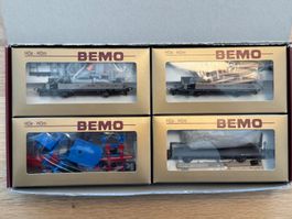 Bemo H0m RhB 3erSet 7467 100  Bauzugwagen neuwertig