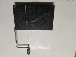 Käseschneider Schieferplatte mit Draht und Griff, neuwertig