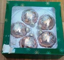 Kugeln in Gold mit Glitzer - 5 Stück -