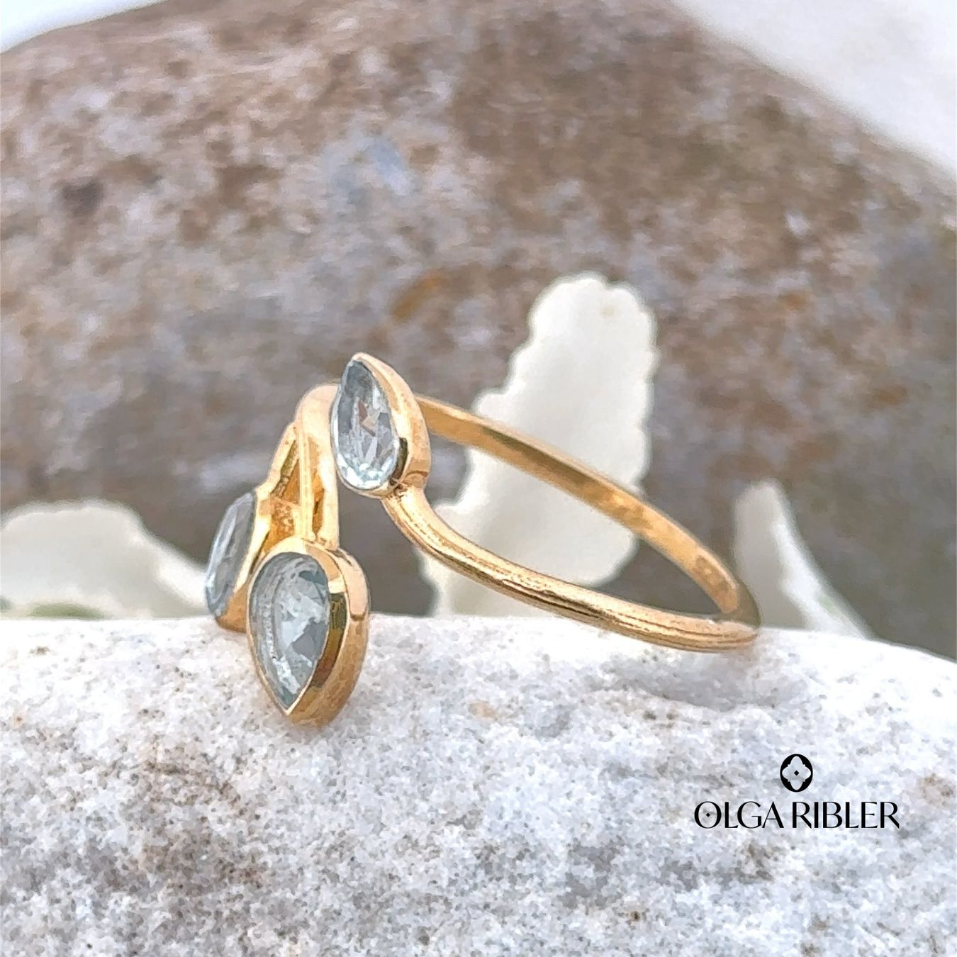 Olga Ribler Anelli: Feiner Silber Ring 925 mit 3 Topasen  Grösse 53 – Nuovo (secondo la descrizione) da Luzern venduto da Schmuckoutlet 5