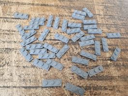 lego 3623 lot de 40 pièces Dark Bluish Gray Plate 1 x 3