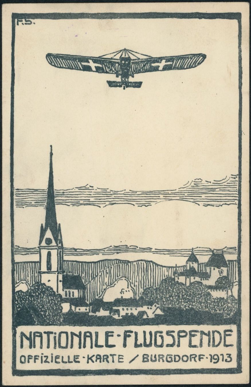Alle Briefmarken: 1913 - Flugpost - Vorläufer - Burgdorf - Karte – Gebraucht aus Schindellegi von leecollect 1