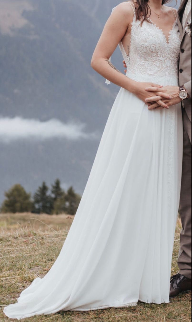 Vestiti: Wunderschönes Boho Hochzeitskleid von Monica Loretti – Usato da Naters venduto da Bena2 3
