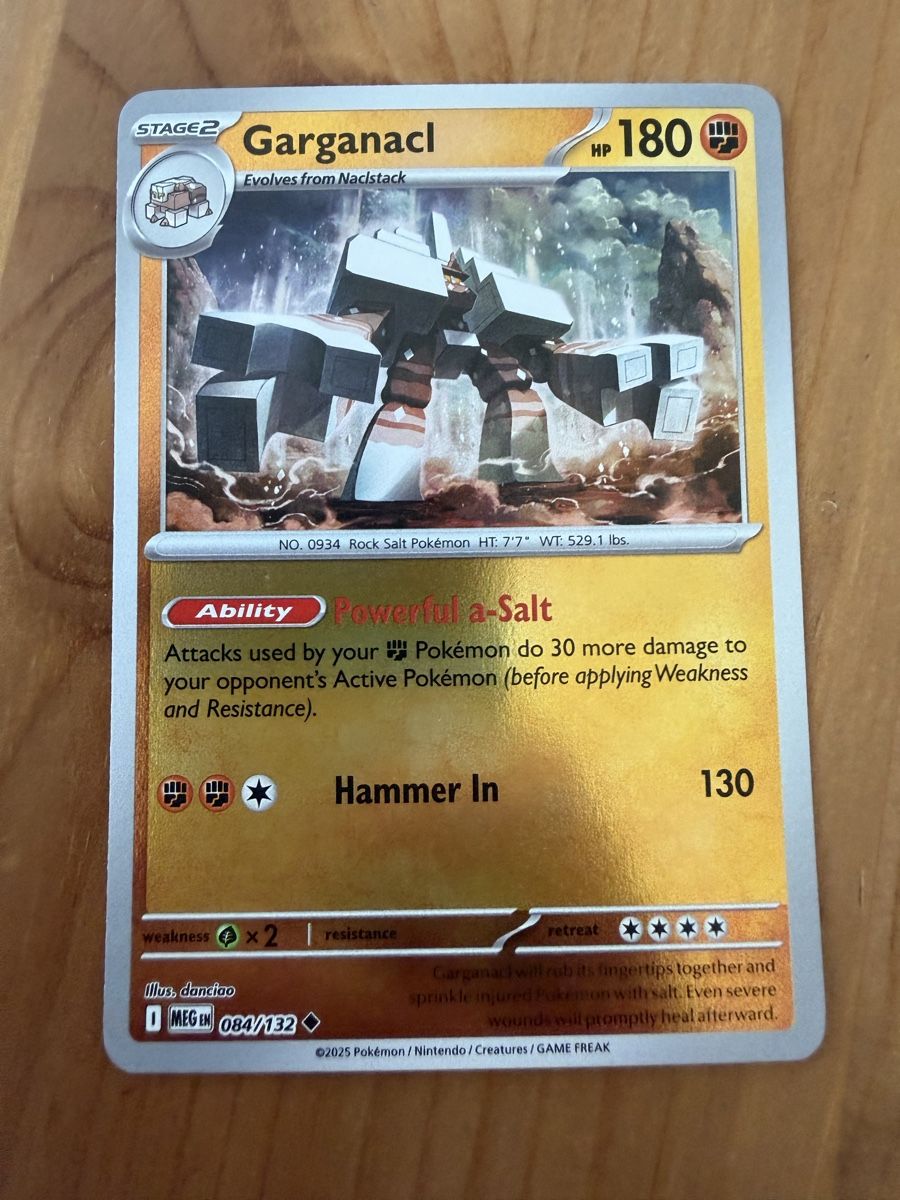 Pokémon Carte collezionabili: Garganacl (MEG084) – Nuovo (secondo la descrizione) da Vevey venduto da Matx