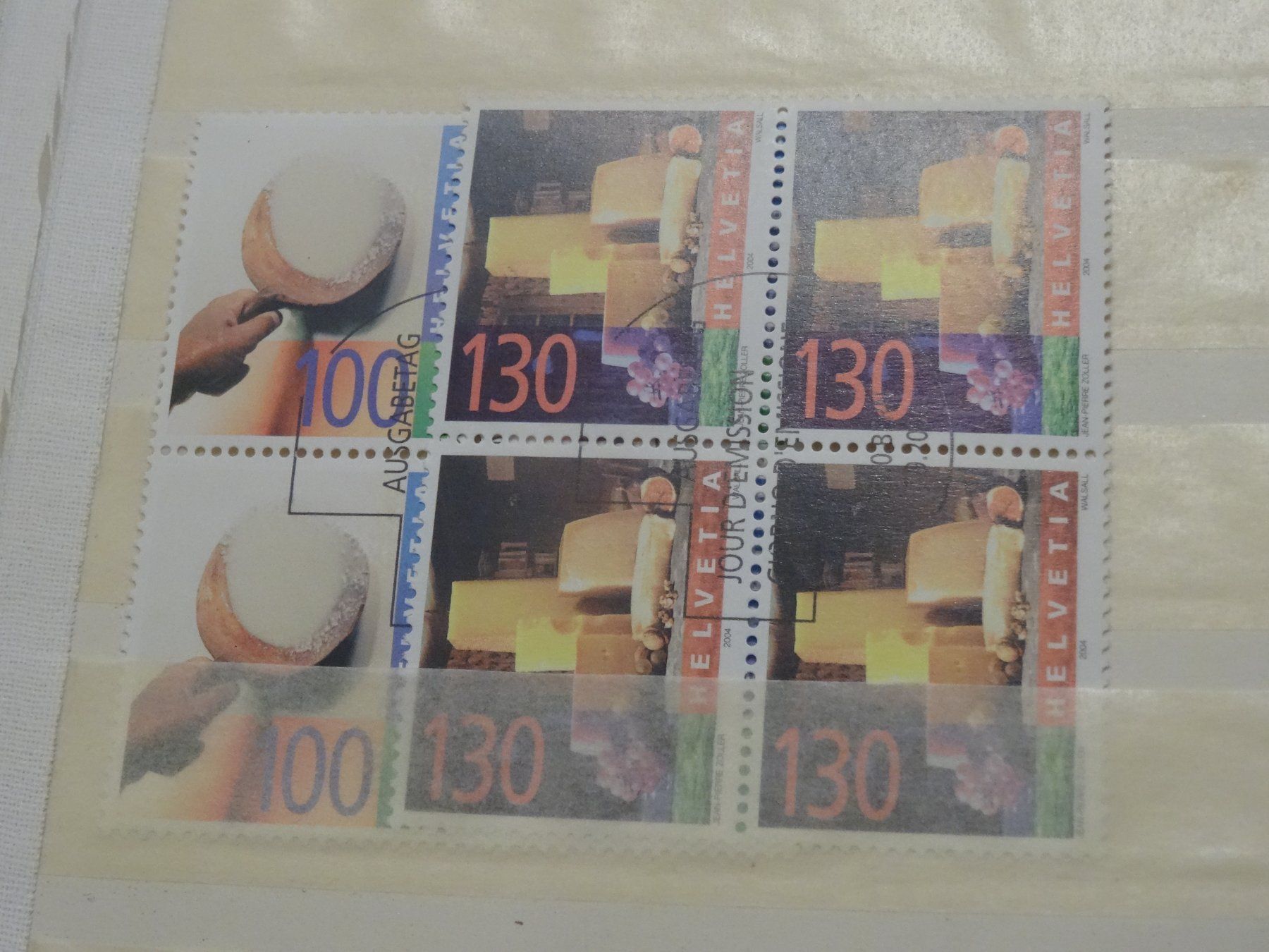 Alle Briefmarken: 2004 Viererblöcke KÄSE ET-STEMPEL    AB 1FR – Gebraucht aus Olten von pechsisa1