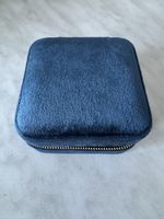 Schmuckschatulle Reise Etui Blau Samt Spiegel Top Zustand!