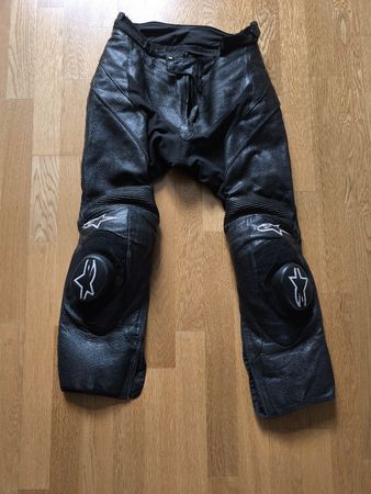 Motorradhose Alpinestars Leder schwarz Grösse 46