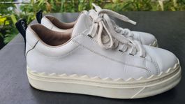 Chloé Lauren Sneaker in Weiß /schwarze Logo-Fersenl. Gr 38