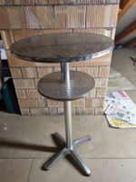 Gastro Stehtisch Metall rund mit Ablage