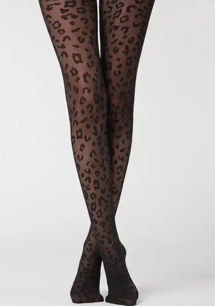 Collant Calzedonia Animalier MODC 1653 019 Nero XL (Neuf avec