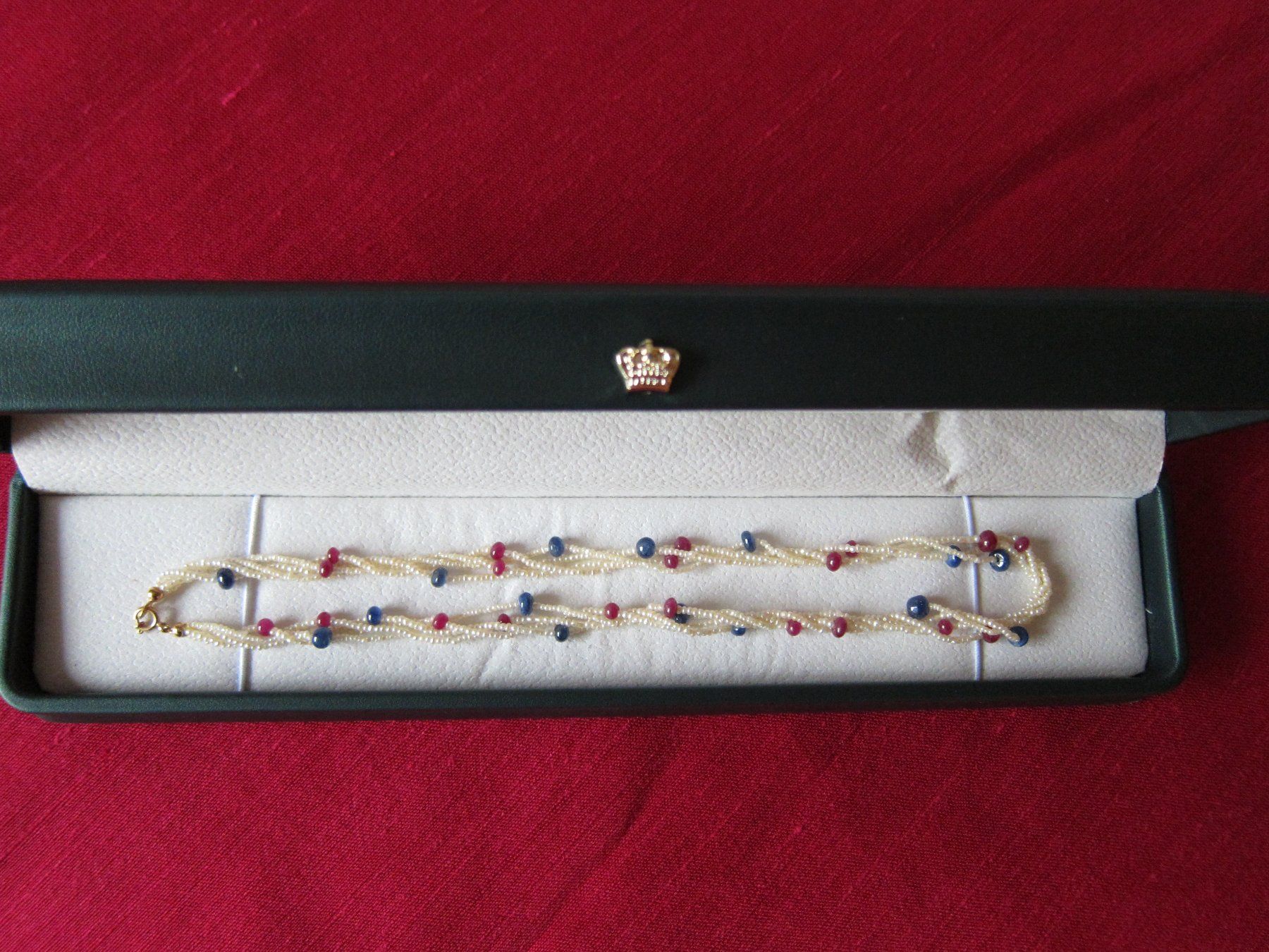 Catenine: Collier Perlen, Echte Safir-und Rubinkugeln – Usato da Zürich venduto da Italia58 1