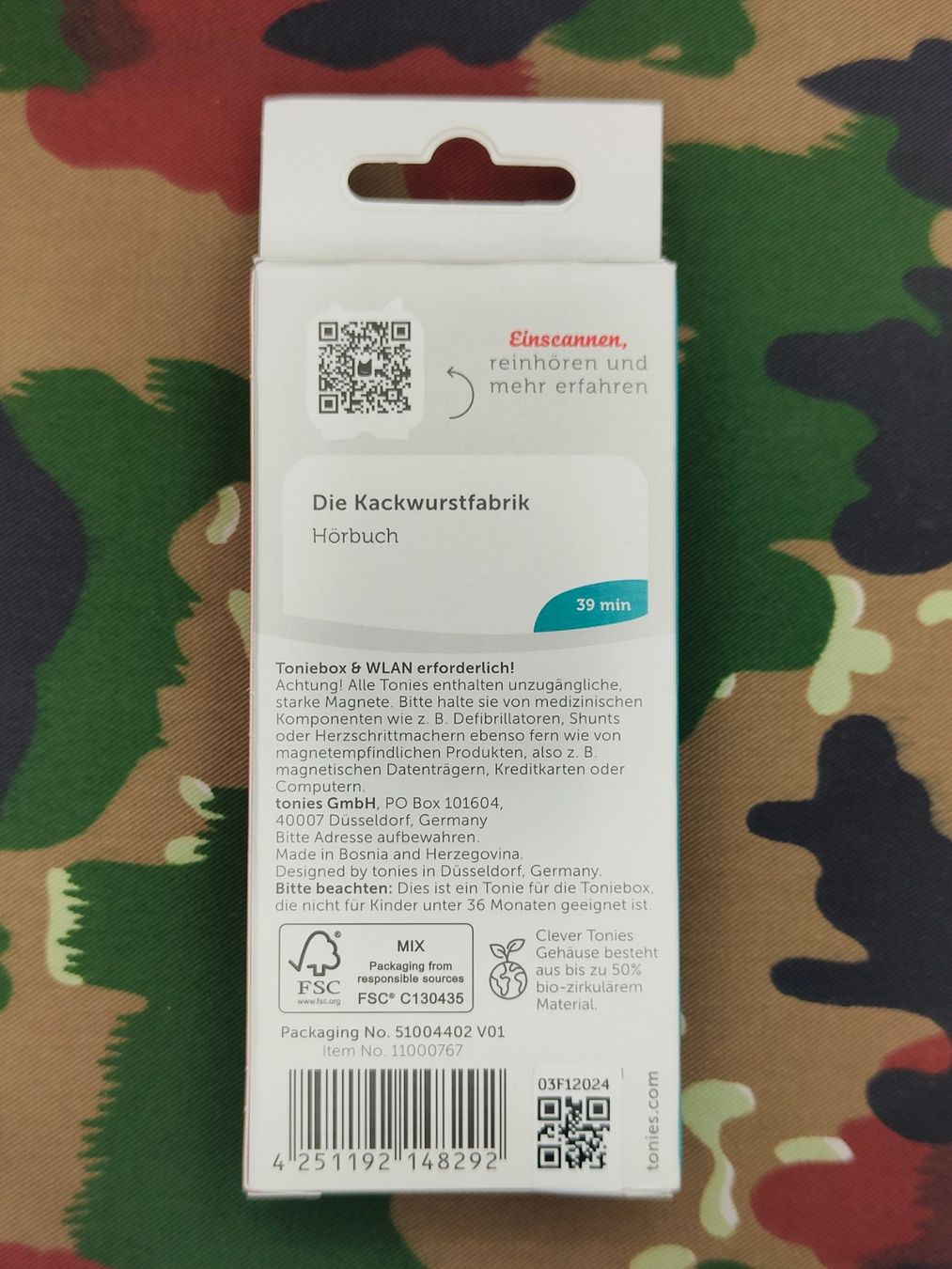 Audiolibri: Tonie "Die Kackwurstfabrik" Wissen 7+ – Nuovo e nell'imballaggio originale da Bauma venduto da SwissMilitaria 1