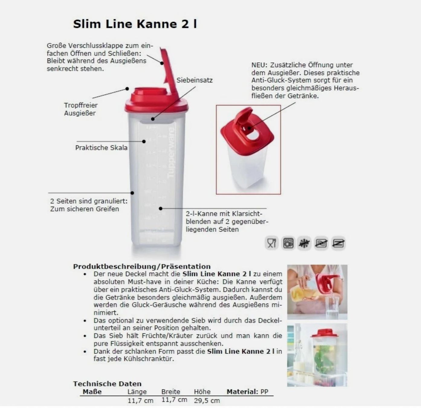 Tupperware Recipients et similaires: Tupperware - Slim Kanne 2.0 l – Neuf (Voir description) à Kaufdorf par bambulka22 4