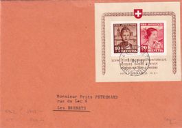Pro Juventute Block auf Brief