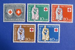 Serie Pro Patria 1957 postfrisch **/(*)  - SBK: 15.-.
